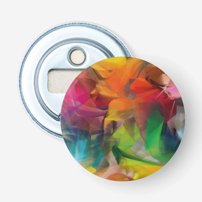 Bright Colorful Feather Art Bottle Opener (Front)
