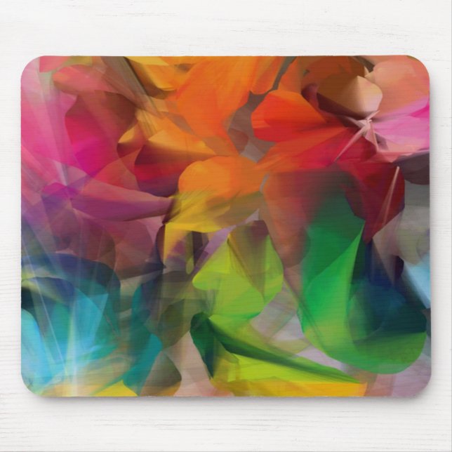Bright Colorful Feather Art Mouse Pad (Front)