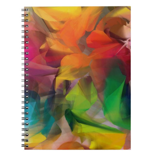 Bright Colorful Feather Art Notebook (Front)
