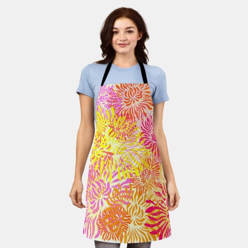 Bright Colorful Floral Apron