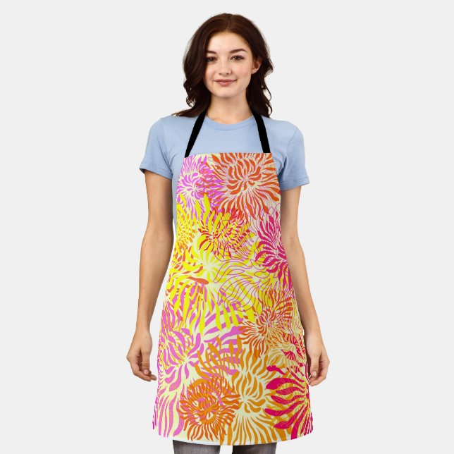 Bright Colorful Floral Apron (Worn)