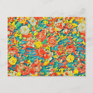 Bright Colorful Floral Blossoming Garden Fine Art Postcard