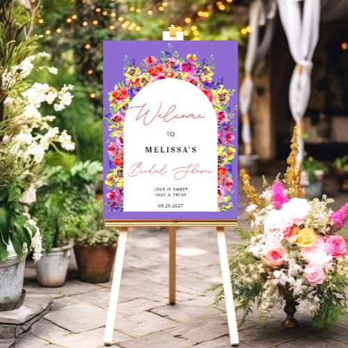 Bright Colorful Floral Bridal Shower Welcome Foam Board