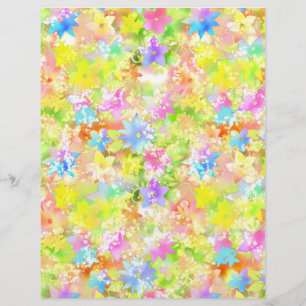 Bright Colorful Floral Craft Paper