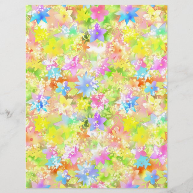 Bright Colorful Floral Craft Paper (Front)