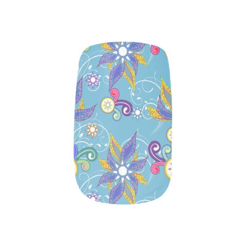 Bright Colorful Floral Paisley Bohemian Pattern Minx Nail Art