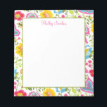 Bright Colorful Floral Pattern Notepad<br><div class="desc">Bright floral pattern in vibrant colors. Original design by Boatman Geller.</div>