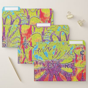 Bright Colorful Floral Pattern Set File Folder