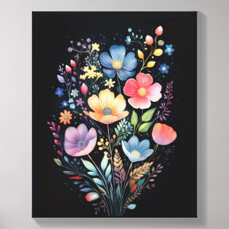 Bright Colorful Flowers Canvas Photo Tile