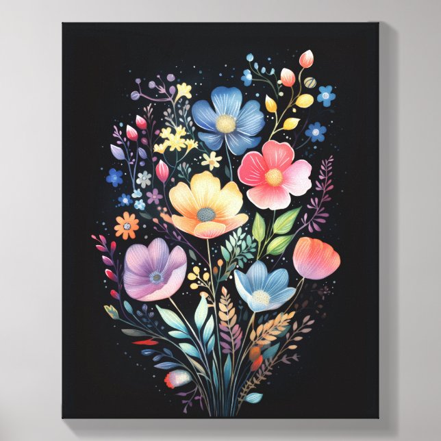 Bright Colorful Flowers Canvas Photo Tile (Front Set)