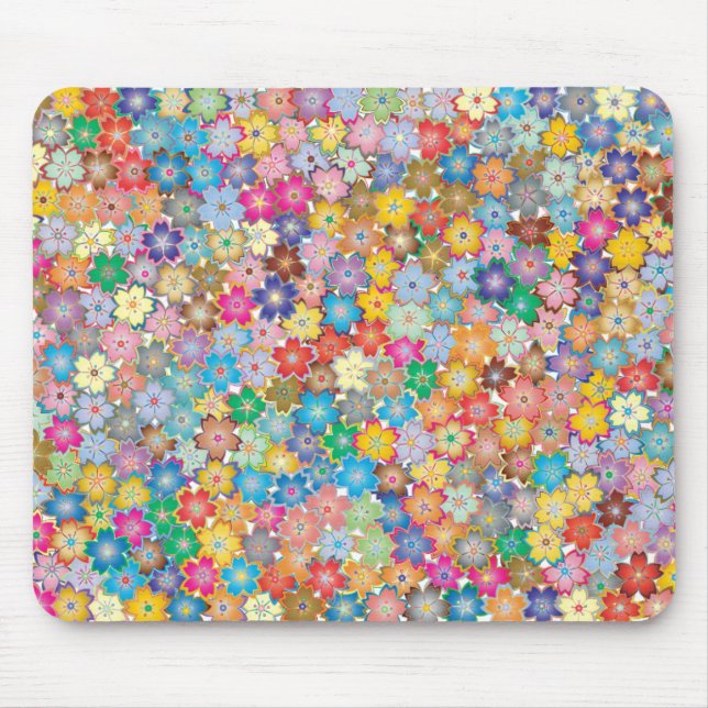 bright colorful flowers mouse pad (Front)