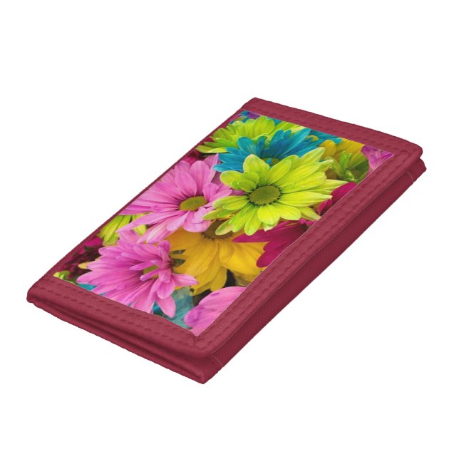 BRIGHT COLORFUL FLOWERS TRIFOLD WALLET (Bottom)