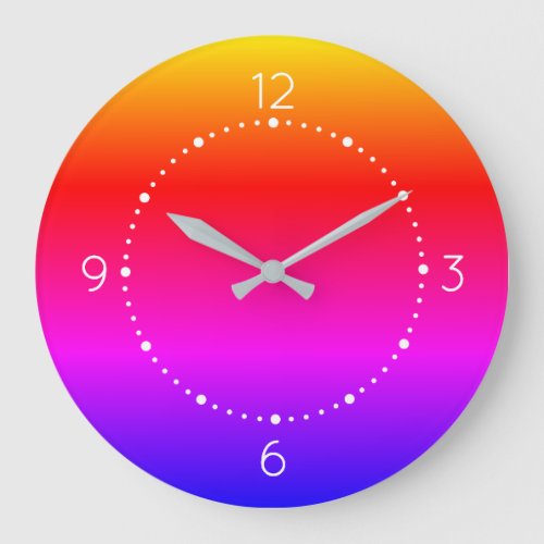 Bright Colorful Flowing Color Field Cheerful Large Clock