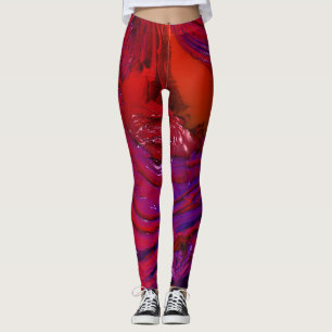 Bright Colorful Fractal Art Leggings