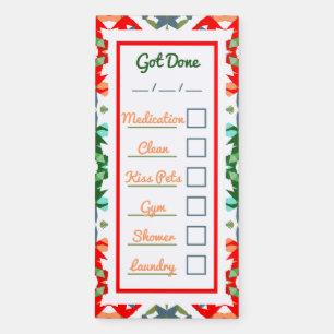 Bright Colorful Fun Adult ADHD Checklist Planner Magnetic Notepad