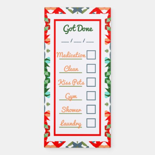 Bright Colorful Fun Adult ADHD Checklist Planner Magnetic Notepad