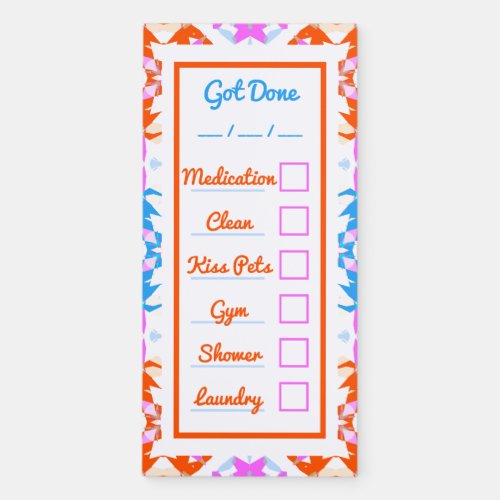 Bright Colorful Fun Adult ADHD Checklist Planner Magnetic Notepad