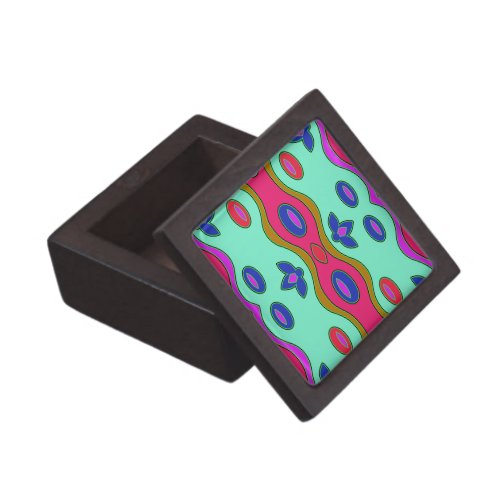 Bright  Colorful Funky Abstract Keepsake Box