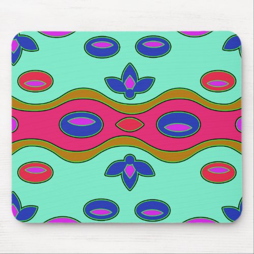 Bright Colorful Funky Abstract  Mousepad