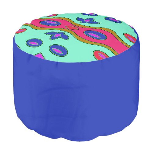 Bright Colorful Funky Abstract Ottoman