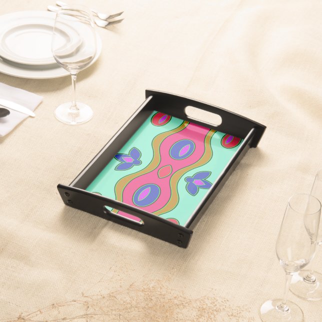 Bright Colorful Funky Abstract   Serving Tray (Front)