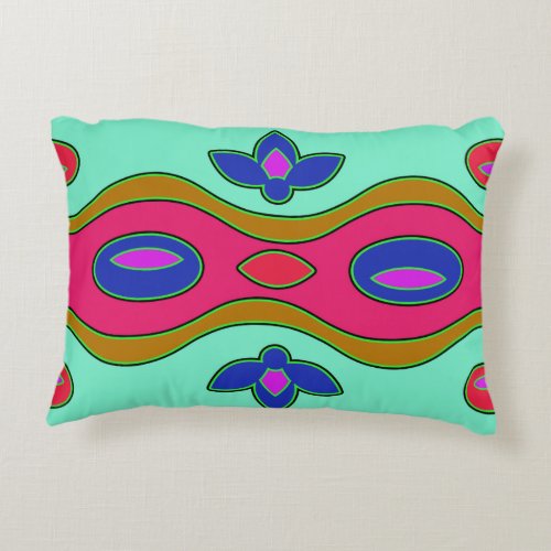 Bright Colorful Funky Abstract   Throw Pillow