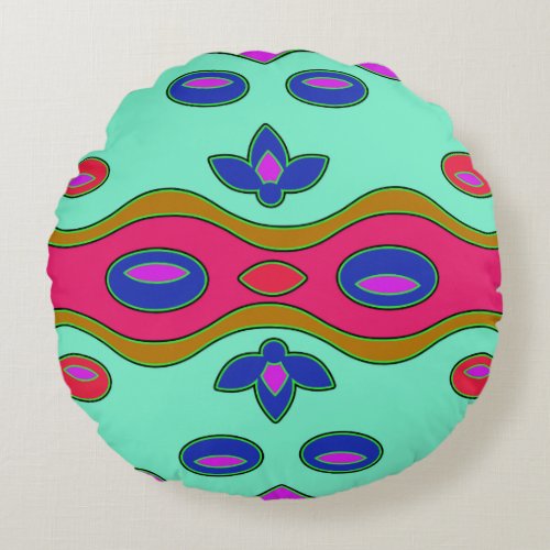 Bright Colorful Funky Abstract  Throw Pillow
