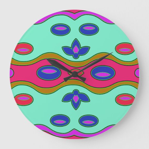 Bright Colorful Funky Abstract Wall Clock