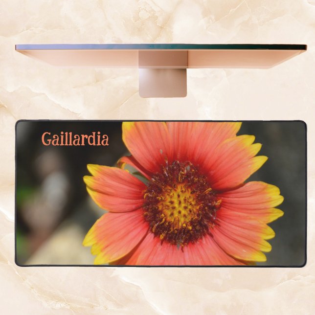 Bright Colorful Gaillardia Flower Photographic Desk Mat (Creator Uploaded)