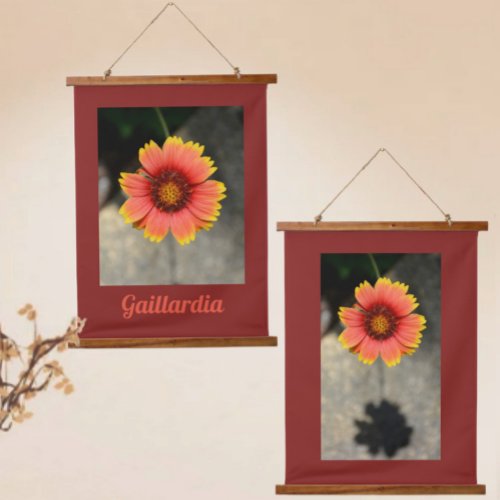 Bright Colorful Gaillardia Flower Photographic Hanging Tapestry