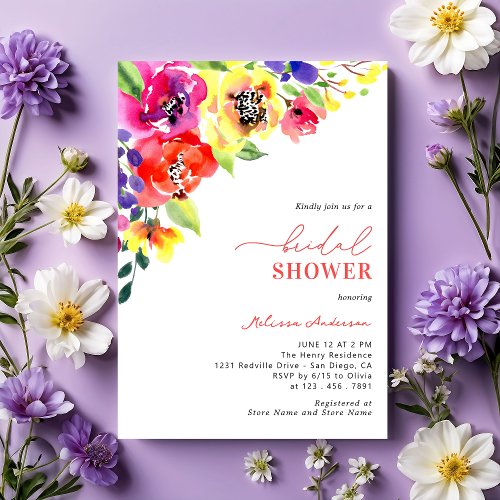 Bright Colorful Garden Bridal Shower Invitation