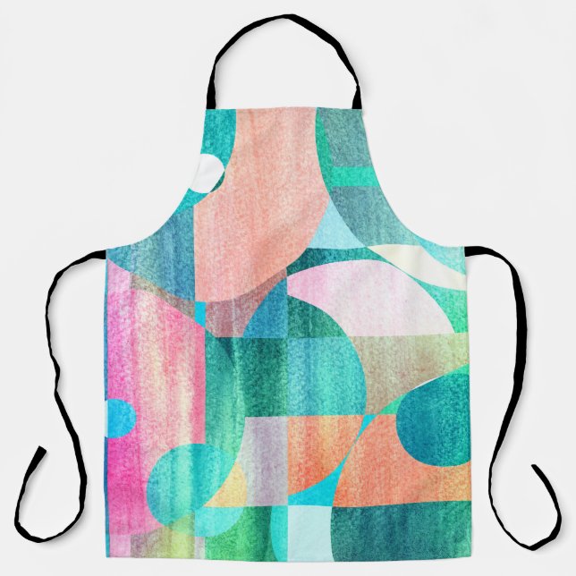 Bright, Colorful Geometric Abstract Apron (Front)