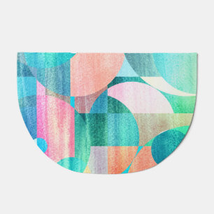 Bright, Colorful Geometric Abstract Doormat