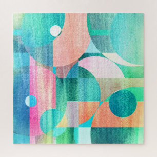 Bright, Colorful Geometric Abstract Jigsaw Puzzle