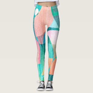Bright, Colorful Geometric Abstract Leggings
