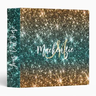 Bright Colorful Glitter 3 Ring Binder