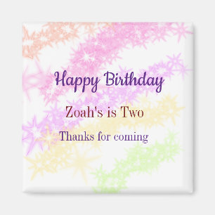 Bright colorful glitter background happy birthday magnet