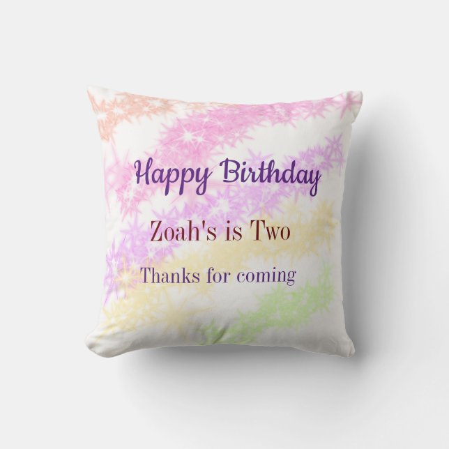 Bright colorful glitter background happy birthday  throw pillow (Front)