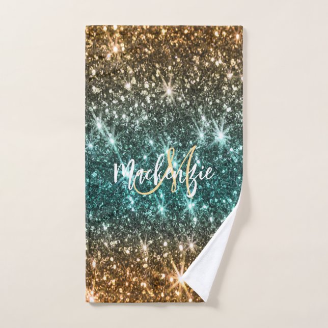 Bright Colorful Glitter Bath Towel Set (Hand Towel)