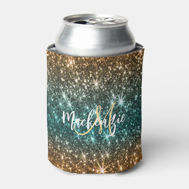 Bright Colorful Glitter Can Cooler (Can Front)