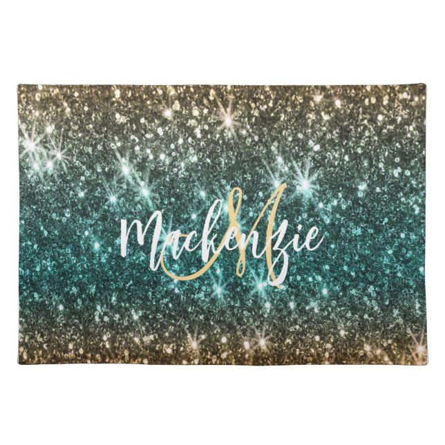 Bright Colorful Glitter Cloth Placemat (Front)