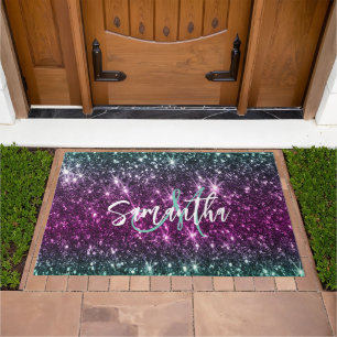 Bright Colorful Glitter Doormat