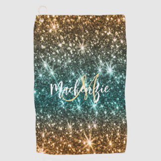 Bright Colorful Glitter Golf Towel