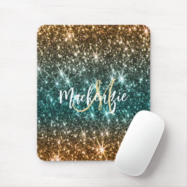 Bright Colorful Glitter Mouse Pad (With Mouse)