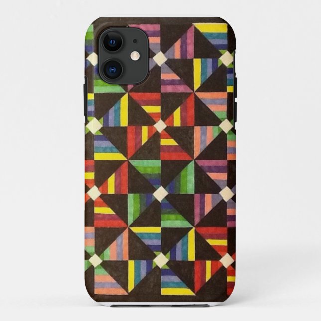 Bright, Colorful, Handmade Quilt Iphone Case (Back)