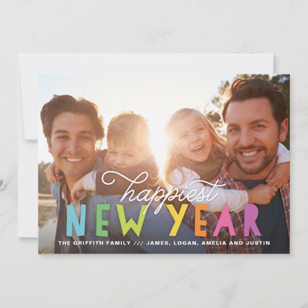 Bright Colorful Happiest New Year Holiday Photo