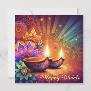 Bright & Colorful Happy Diwali Festival of Light Holiday Card