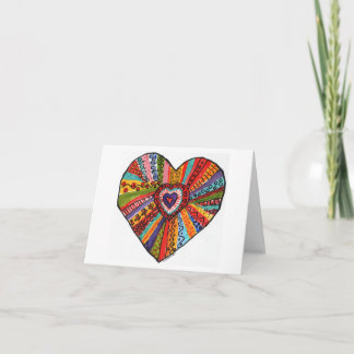 bright colorful heart #3 painting thank you card