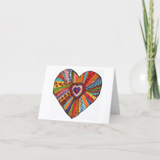 bright colorful heart #3 painting thank you card