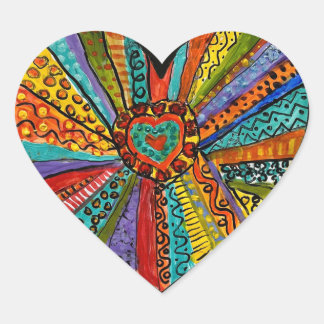 bright colorful heart explosion  sticker